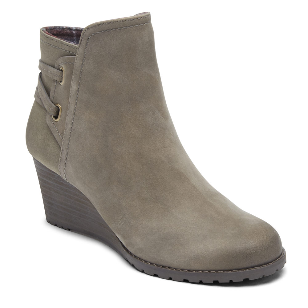 Rockport Womens Boots Grey - Cobb Hill Lucinda Back Tie - UK 170-NQWMYP